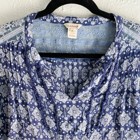 Sundance La Provence Top Sz Small Blue White - Picture 3 of 6